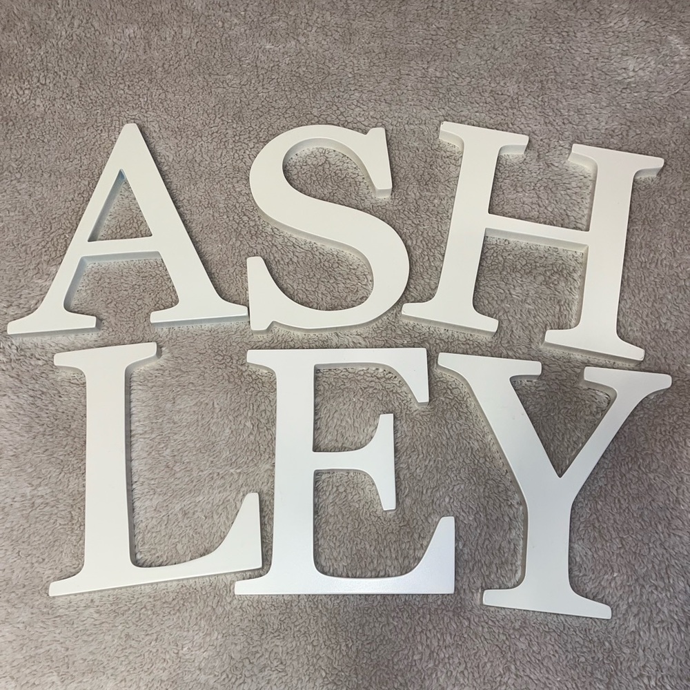Wooden White Letter Wall Decor